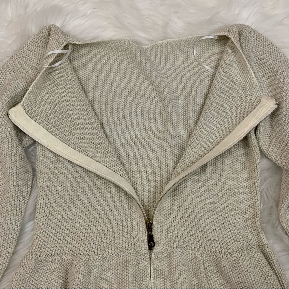 Dex Gold Knitted Ruffle Back Zip Sweater - Picture 11 of 14